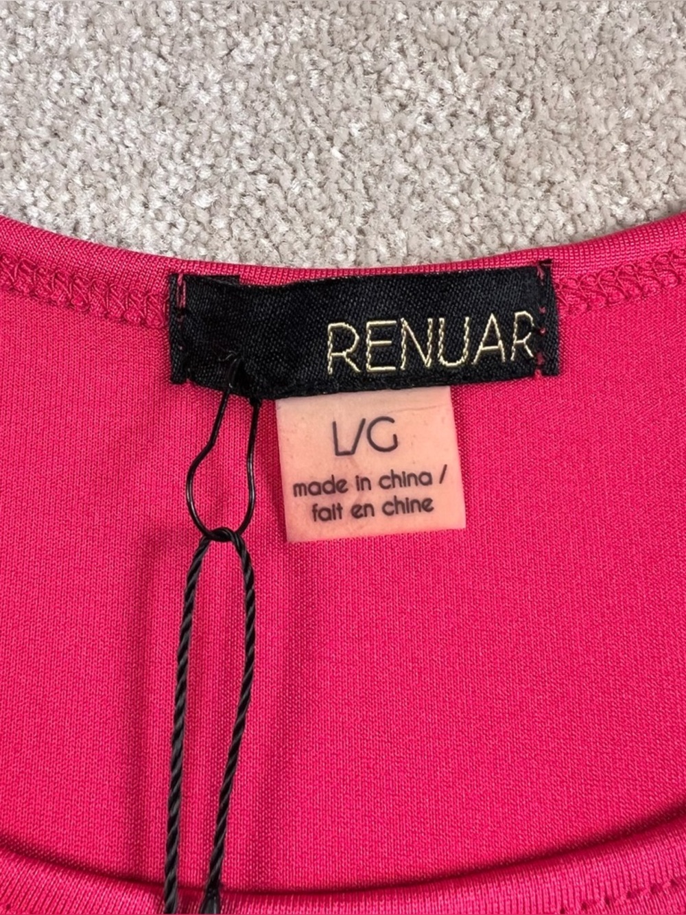 RENUAR Basic Tank Sleeveless Solid Pink Casual Comfort Stretchy NWT Women's Lg - Picture 3 of 8